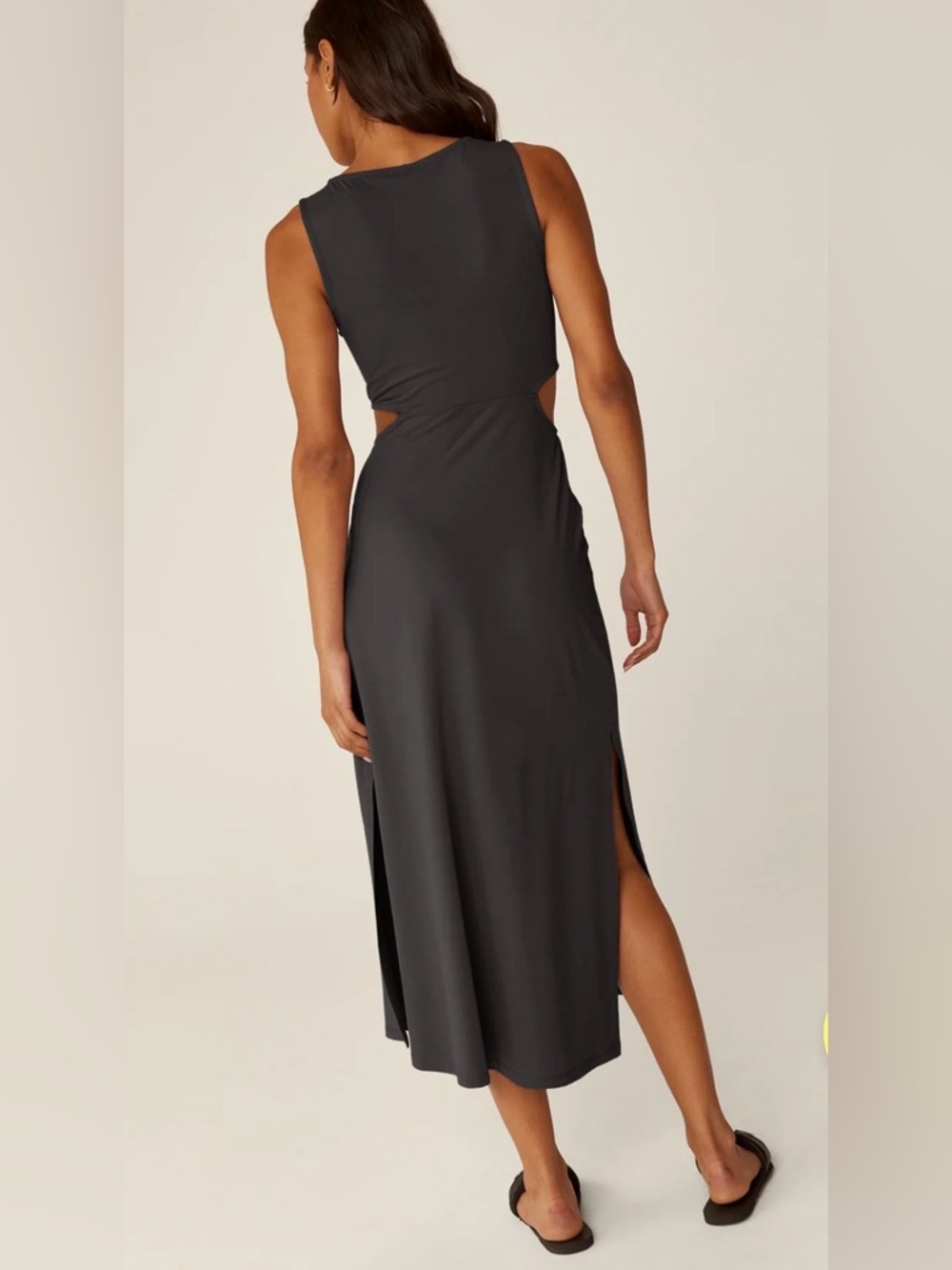 Beyond Yoga Black Twist-Knot Cutout Midi Dress M - Picture 5 of 15
